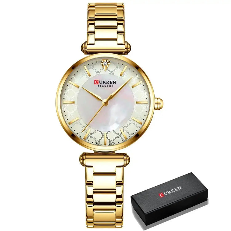 Watches for Women Luxury Brand CURREN Elegant Thin Quartz Wristwatch with Stainless Steel Simple Female Clock Novacart