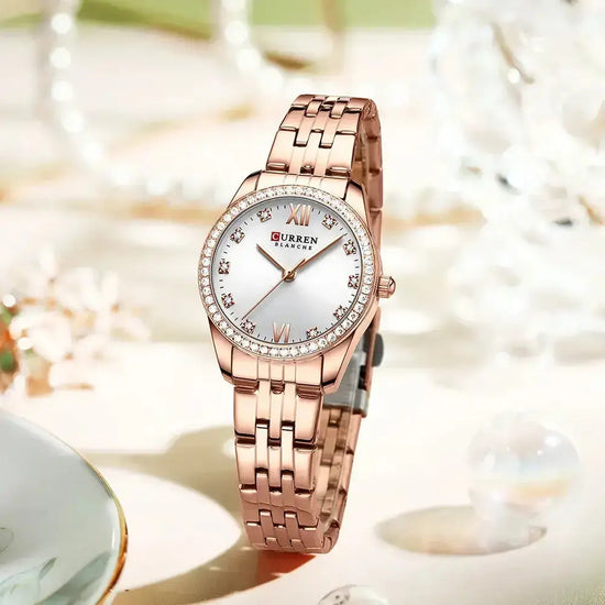 CURREN Luxury Watch Women Ring Necklace