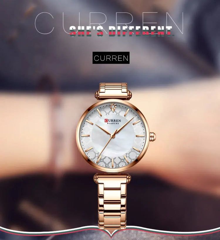Watches for Women Luxury Brand CURREN Elegant Thin Quartz Wristwatch with Stainless Steel Simple Female Clock Novacart