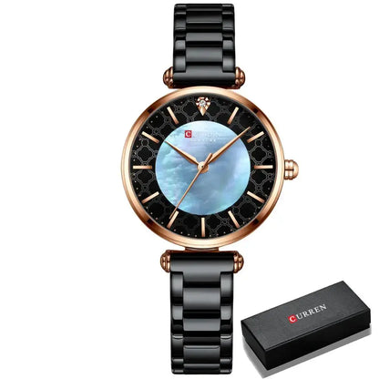 Watches for Women Luxury Brand CURREN Elegant Thin Quartz Wristwatch with Stainless Steel Simple Female Clock Novacart