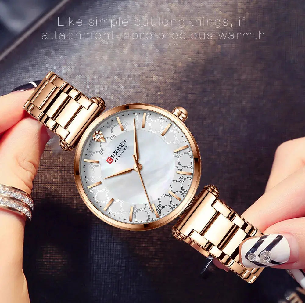 Watches for Women Luxury Brand CURREN Elegant Thin Quartz Wristwatch with Stainless Steel Simple Female Clock Novacart