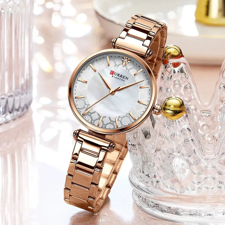 Watches for Women Luxury Brand CURREN Elegant Thin Quartz Wristwatch with Stainless Steel Simple Female Clock Novacart