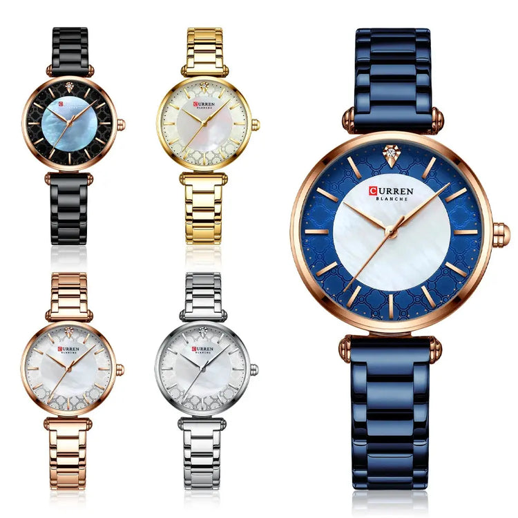 Watches for Women Luxury Brand CURREN Elegant Thin Quartz Wristwatch with Stainless Steel Simple Female Clock Novacart