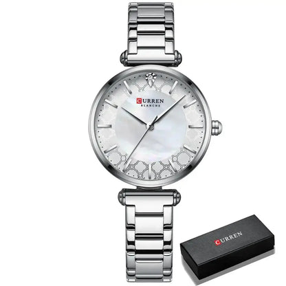 Watches for Women Luxury Brand CURREN Elegant Thin Quartz Wristwatch with Stainless Steel Simple Female Clock Novacart