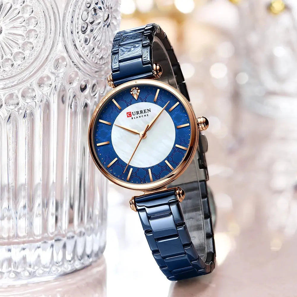 Watches for Women Luxury Brand CURREN Elegant Thin Quartz Wristwatch with Stainless Steel Simple Female Clock Novacart
