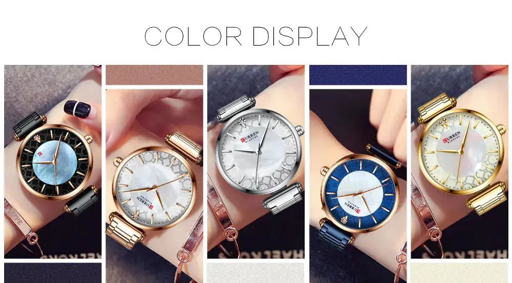 Watches for Women Luxury Brand CURREN Elegant Thin Quartz Wristwatch with Stainless Steel Simple Female Clock Novacart