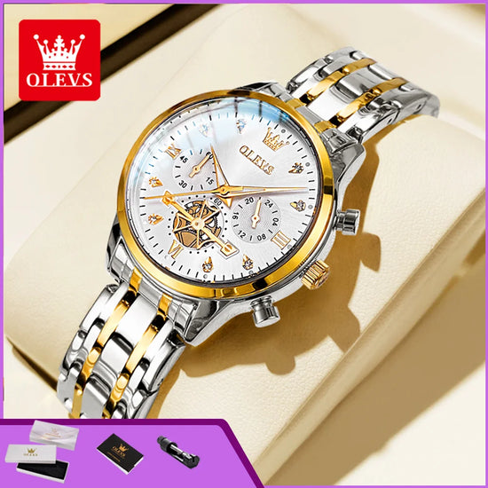 OLEVS 2897 Watches for Women Original Ladies Watch Waterproof Chronograph Sports Business Elegant Women&
