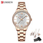 CURREN Luxury Watch Women Ring Necklace