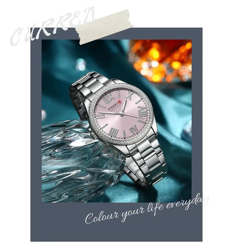 CURREN Luxury Watch Women Ring Necklace
