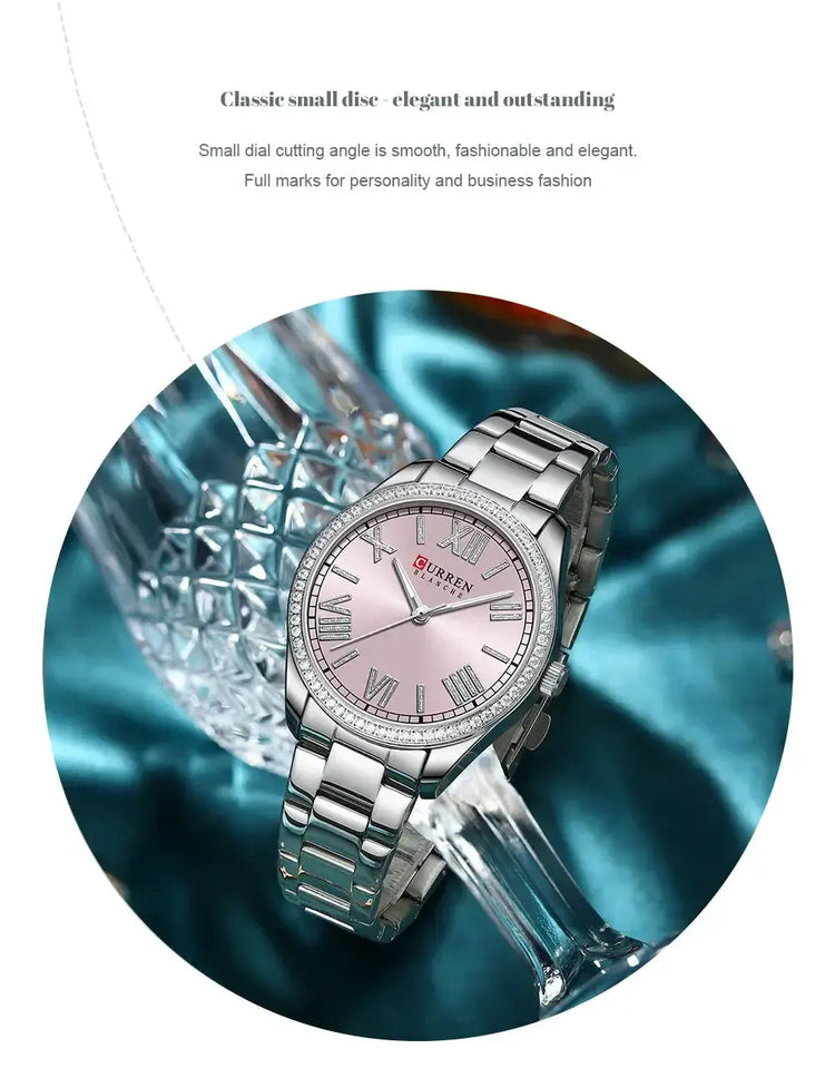 CURREN Luxury Watch Women Ring Necklace