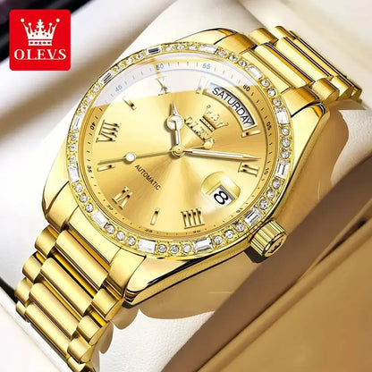 Luxury Diamond Bezel Automatic Mechanical Wrist Watch