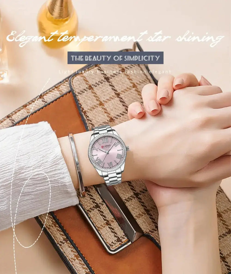 CURREN Luxury Watch Women Ring Necklace