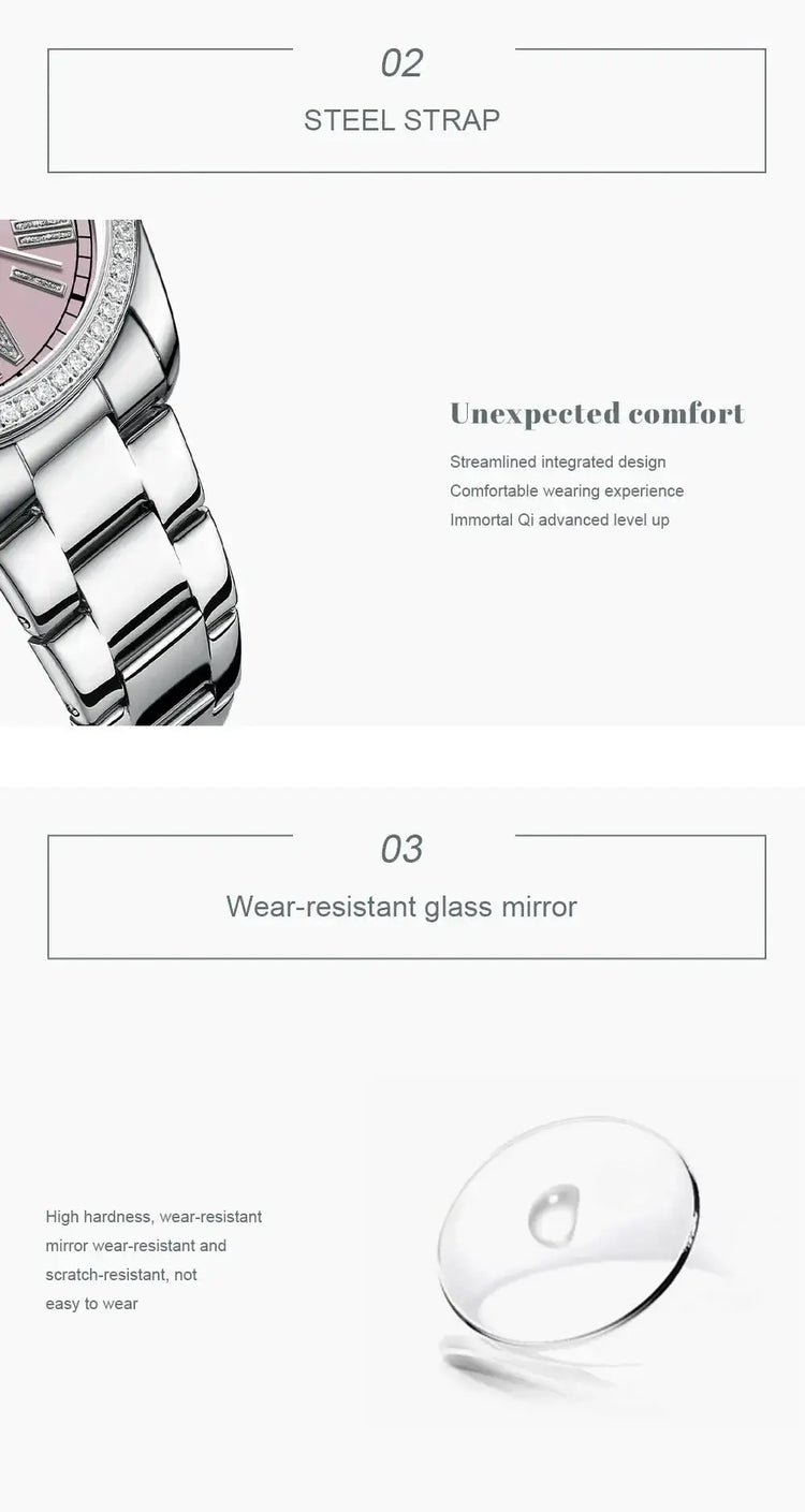 CURREN Luxury Watch Women Ring Necklace