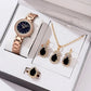 CURREN Luxury Watch Women Ring Necklace