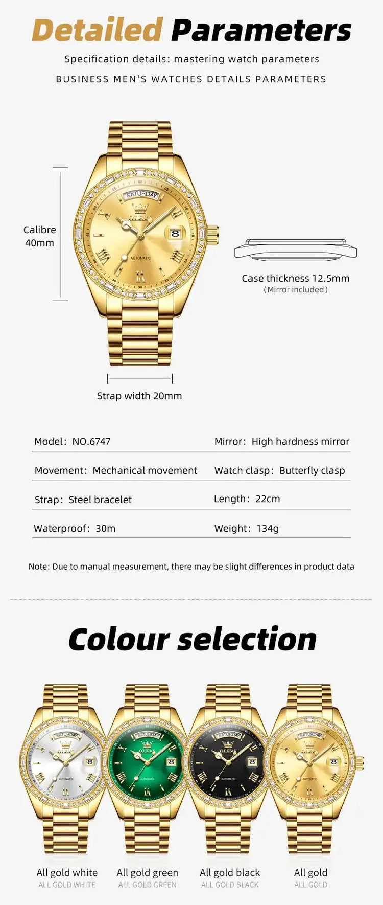 Luxury Diamond Bezel Automatic Mechanical Wrist Watch