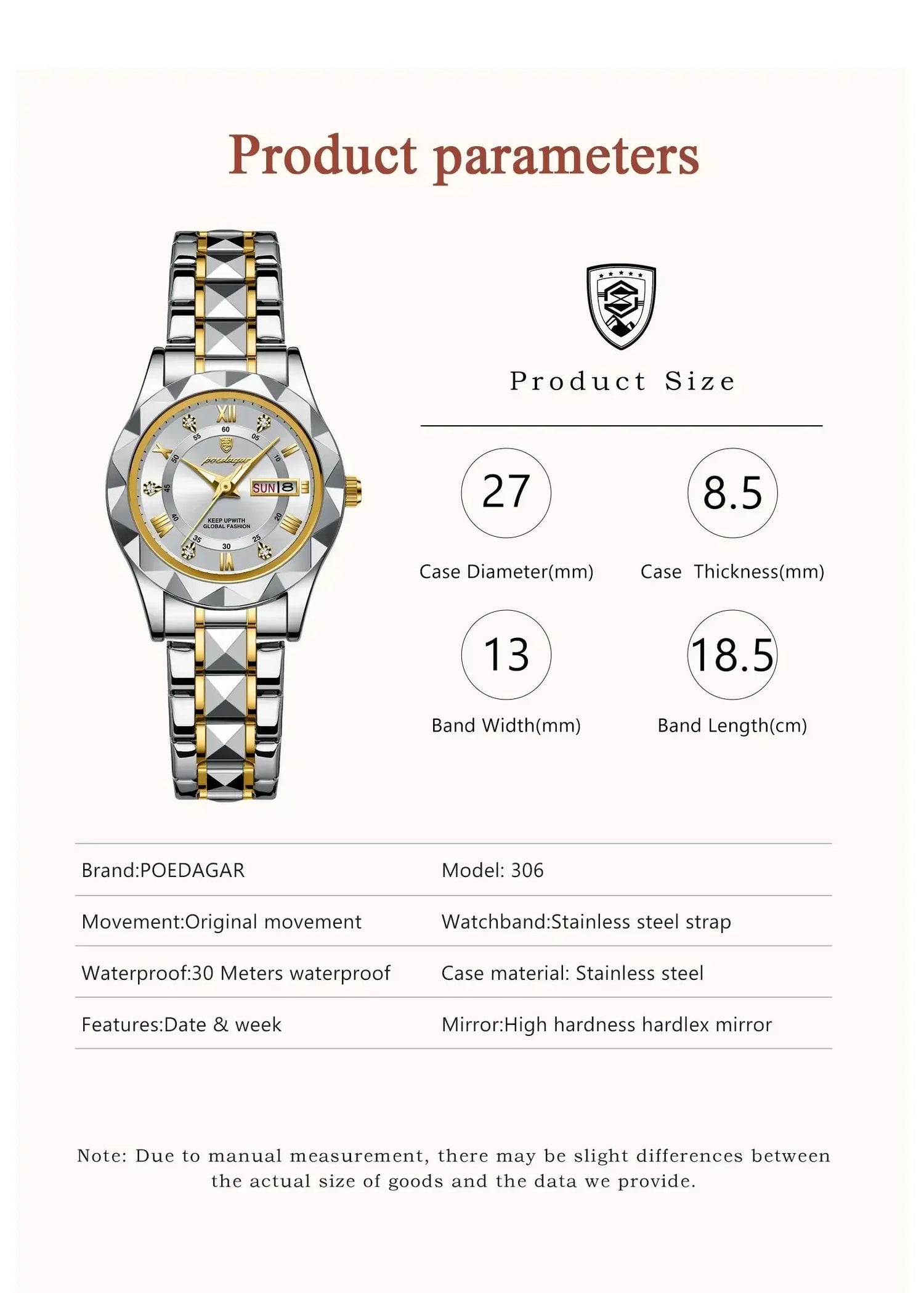 POEDAGAR Elegant Luxury Women Watch