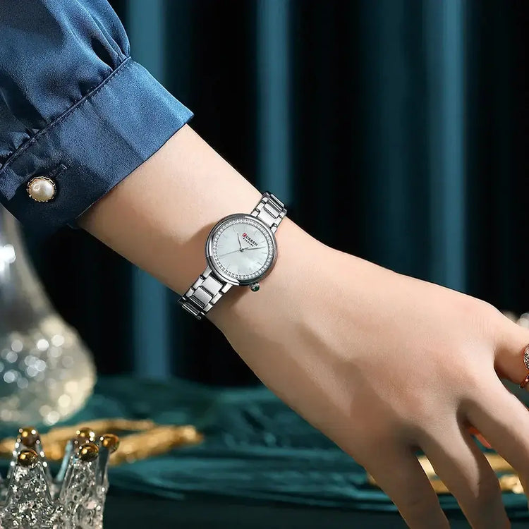 CURREN Luxury Watch Women Ring Necklace