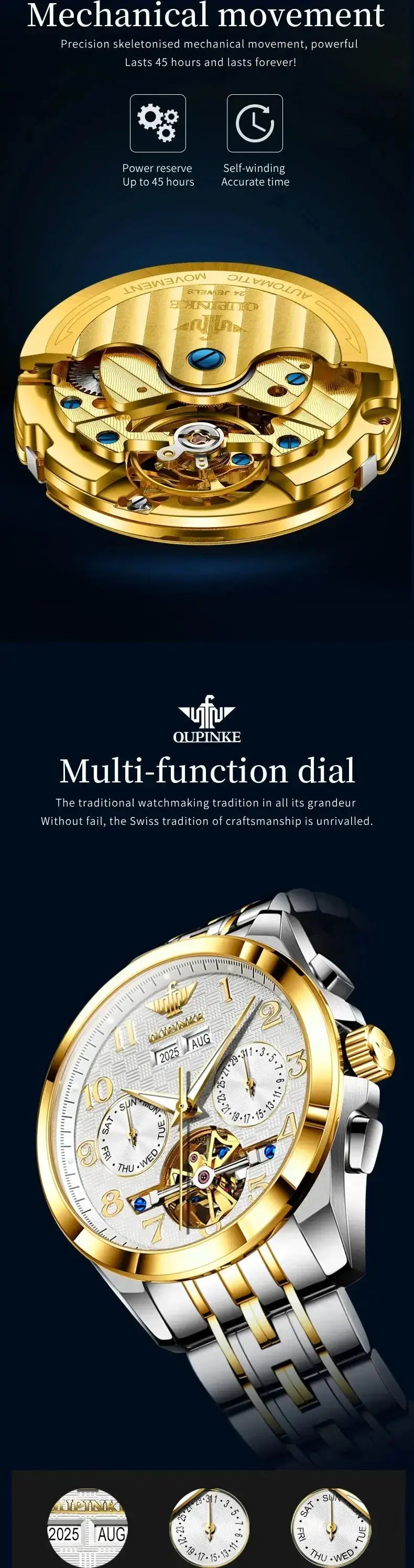  Mens Watch Luxury Sapphire Automatic Mechanical Watches