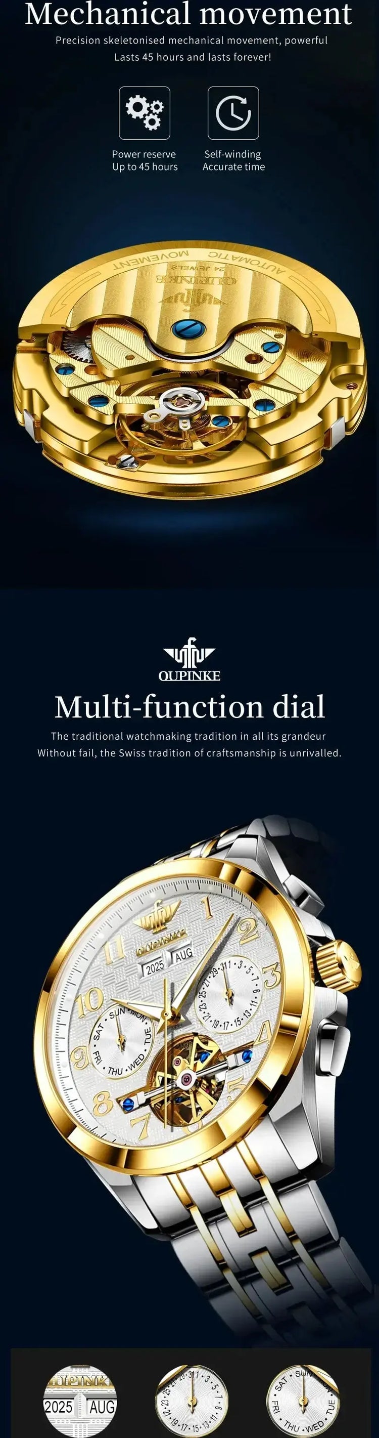  Mens Watch Luxury Sapphire Automatic Mechanical Watches