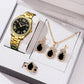 CURREN Luxury Watch Women Ring Necklace