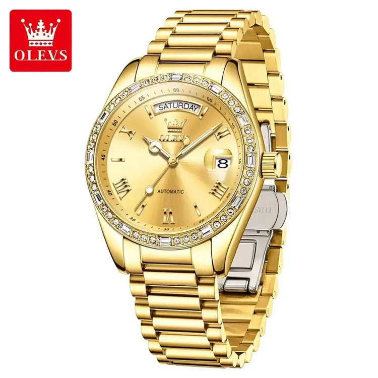 Luxury Diamond Bezel Automatic Mechanical Wrist Watch