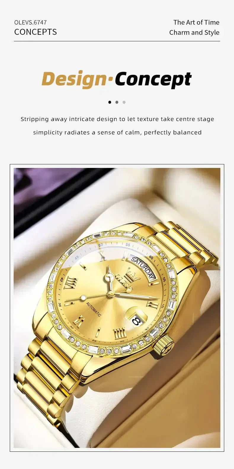 Luxury Diamond Bezel Automatic Mechanical Wrist Watch