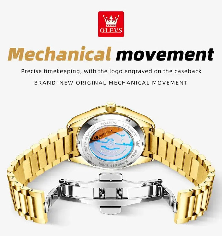 Luxury Diamond Bezel Automatic Mechanical Wrist Watch