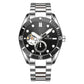 TEVISE Watch Automatic Mechanical Movement Fashion Stainless Steel Strap Skeleton Watch Luminous 24 Hour Wristwatch Waterproof