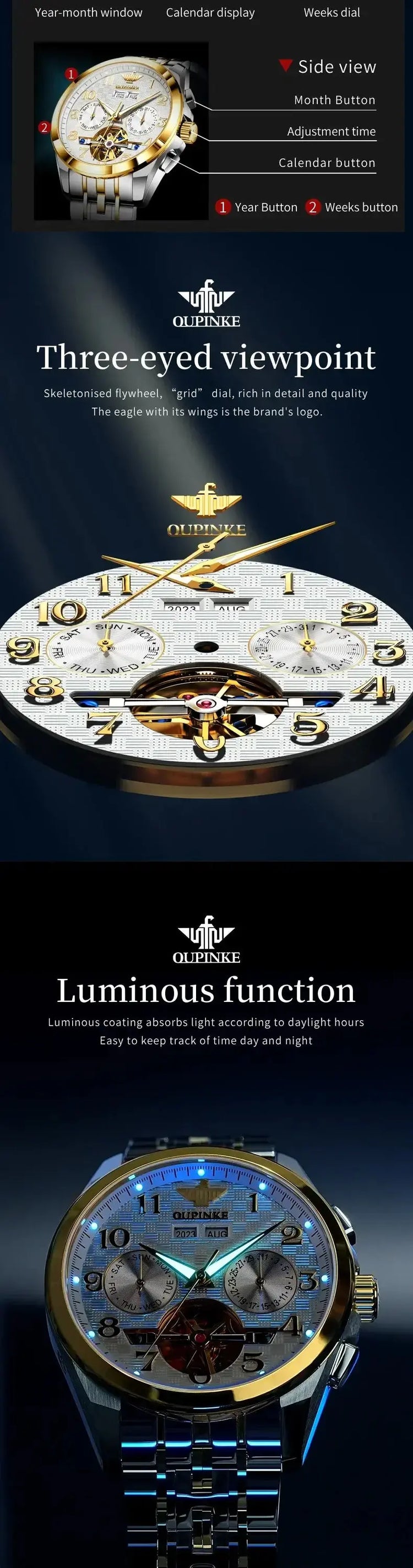  Mens Watch Luxury Sapphire Automatic Mechanical Watches