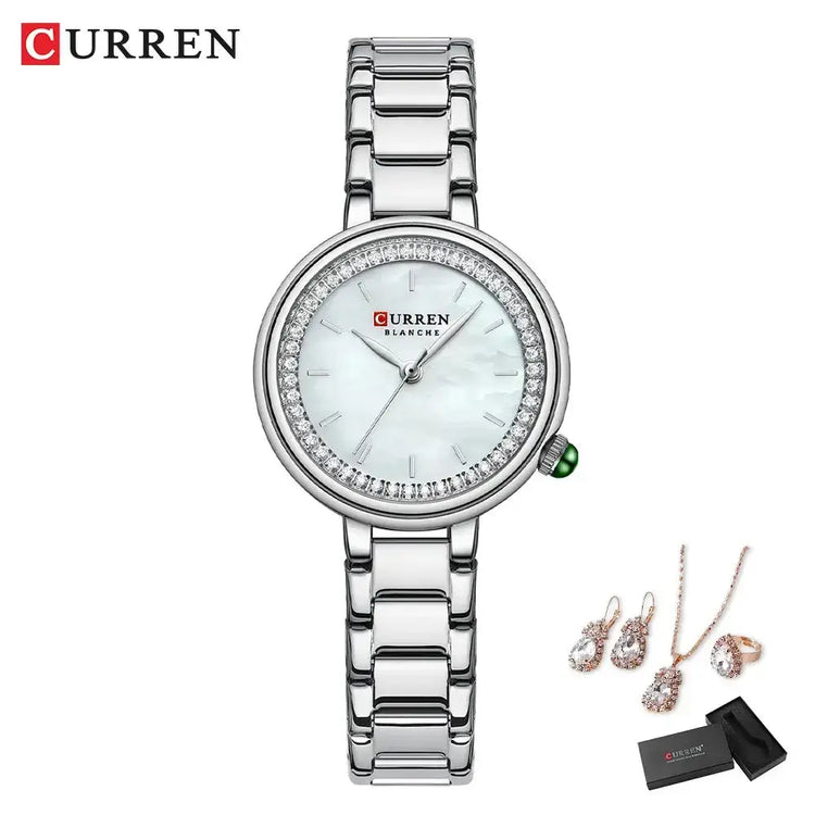 CURREN Luxury Watch Women Ring Necklace