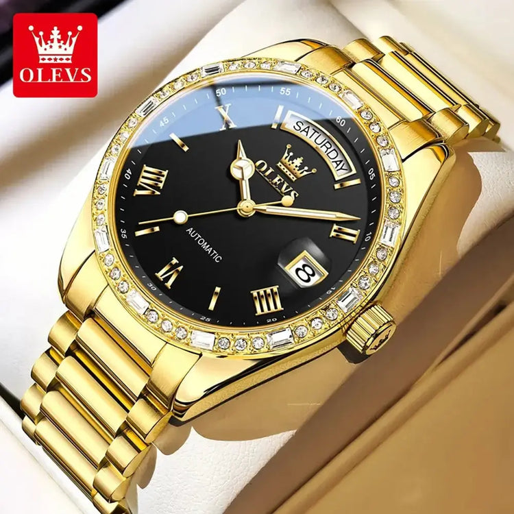 Luxury Diamond Bezel Automatic Mechanical Wrist Watch