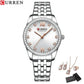 CURREN Luxury Watch Women Ring Necklace