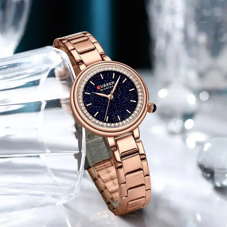 CURREN Luxury Watch Women Ring Necklace