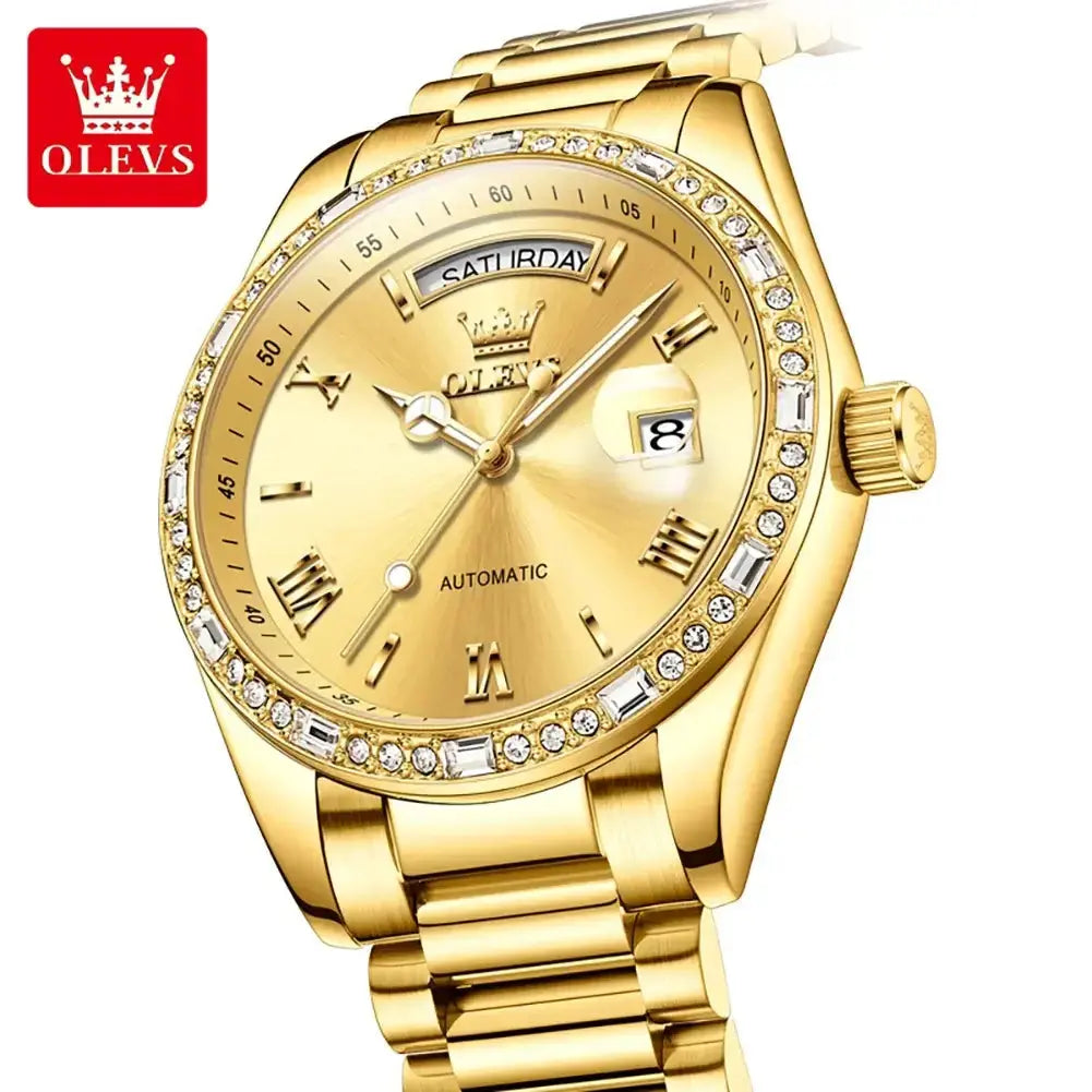 Luxury Diamond Bezel Automatic Mechanical Wrist Watch