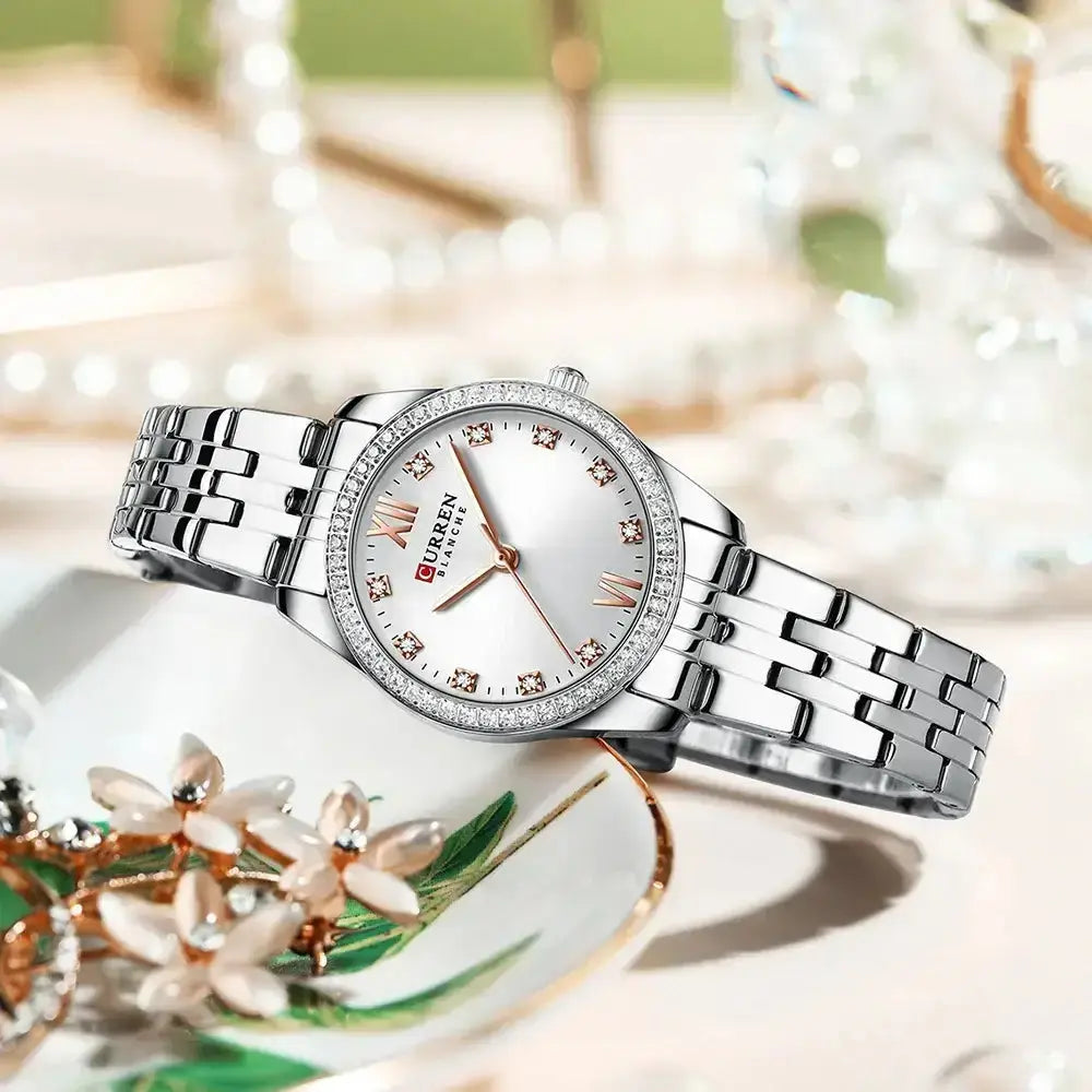 CURREN Luxury Watch Women Ring Necklace